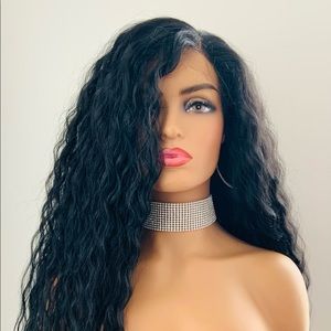 Long Black Versatile 13x4 Lace Front Premium Fiber Wig for Daily Wear or Events